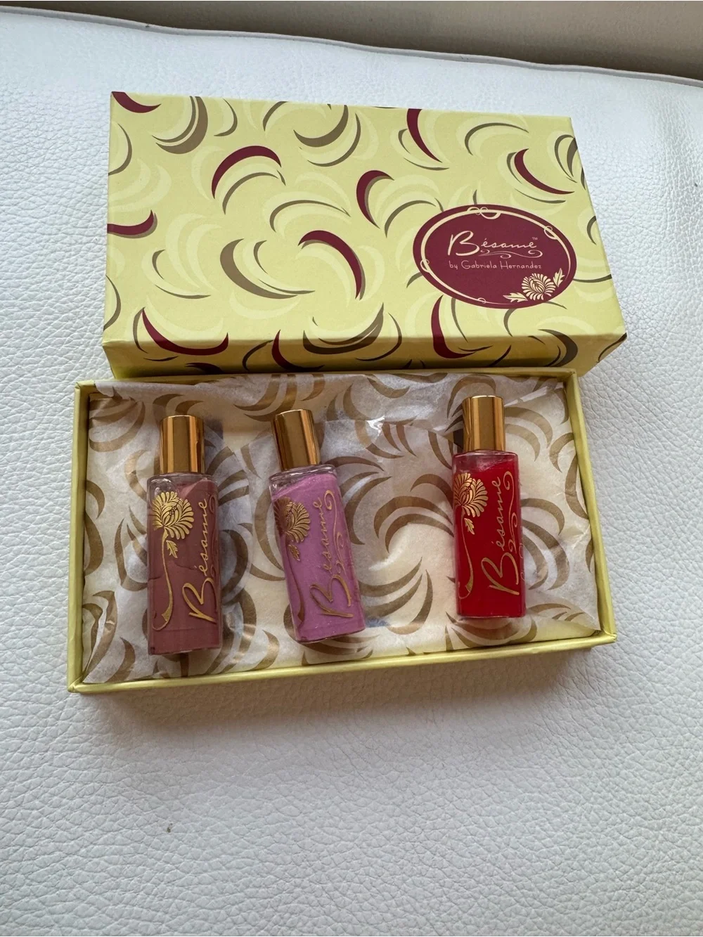 *Rare* Besame Women Lip glaze Trio - Pink, Mauve & Red